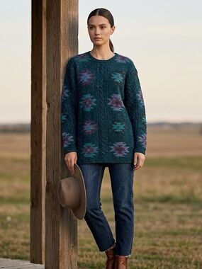 Jones Jeans Aztec Wool Blend Tunic Sweater. In excellent condition.